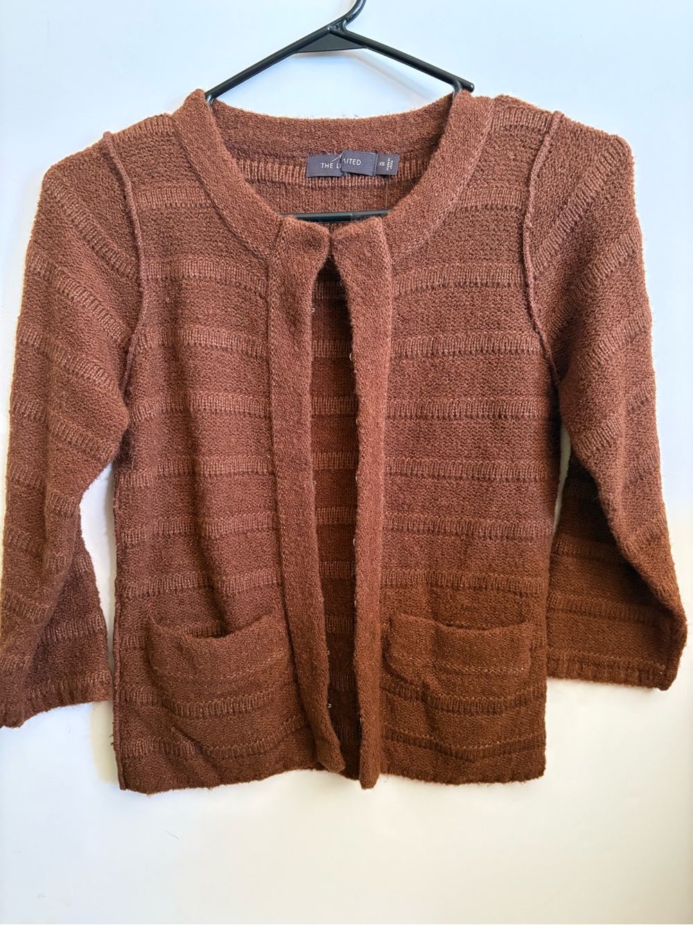 The Limited Rust Brown Open-Front Knit Cardigan VTG NWT